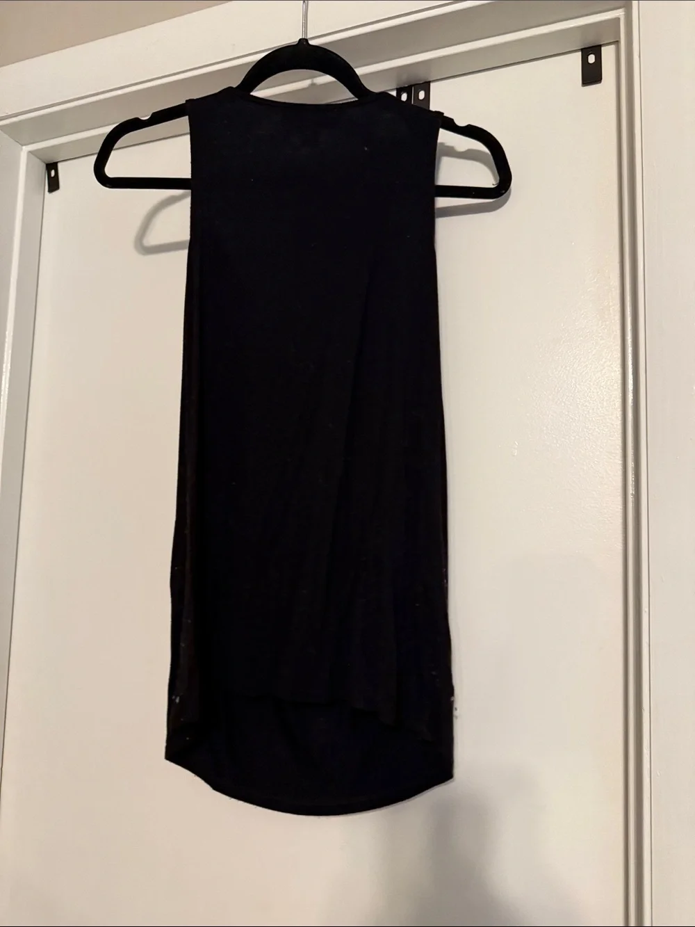 Michael Kors Black Draped Halter Top with Silver Ring Accents